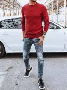 Elegantný pánsky sveter bordový