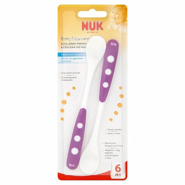 Detské lyžičky NUK 2 ks tyrkysové