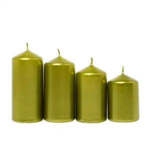 Adventné postupné sviečky olivové metalické 4ks 1balenie