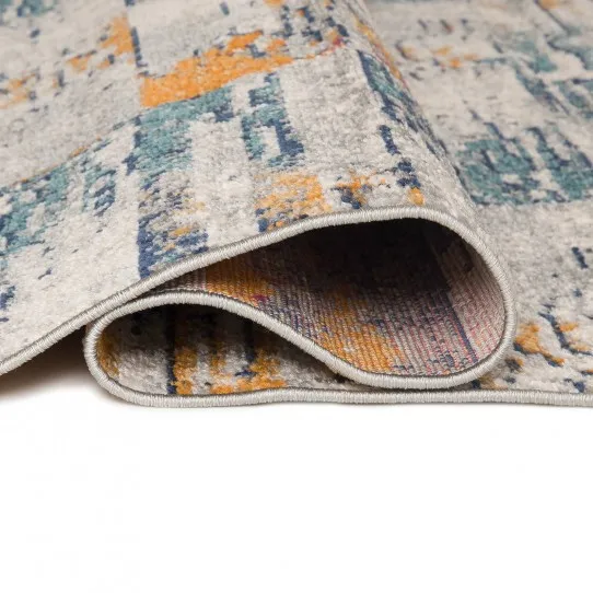 Koberec DENVER G053A FAA - biely, tmavomodrý