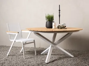 Mexico stôl ø140 cm s teakovou doskou