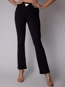 LAMU Dámske jednoduché čierne nohavice 46/24S-C Veľkosť: M