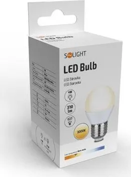 Solight LED žárovka, miniglobe, 4W, E27, 3000K, 340lm