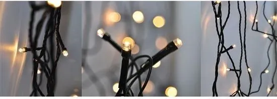 Solight Svetelná vonkajšia reťaz 50 LED s časovačom, 5 m, teplá biela