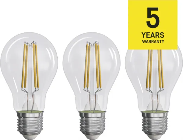EMOS LED žárovka A60/E27/3,8W/60W/806lm/teplá bílá,3ks