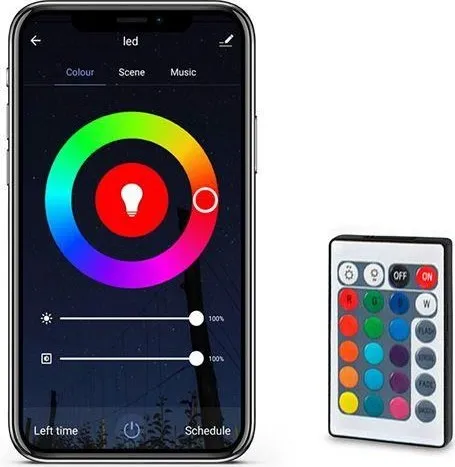 Solight Wifi Smart LED světelný pás, RGB, 5m, sada s adaptérem a dálkovým ovladačem