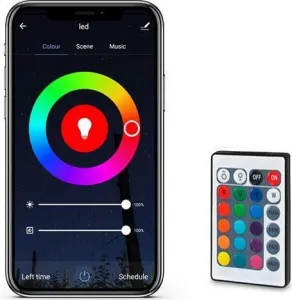 Solight Wifi Smart LED světelný pás, RGB, 5m, sada s adaptérem a dálkovým ovladačem