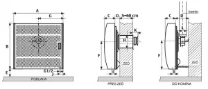 MORA PT 6140 plynové kachle 4,2 KW cez stenu