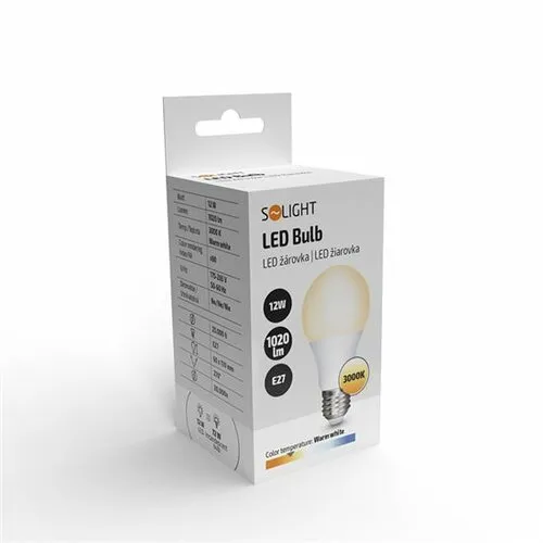 Solight Žiarovka LED WZ507A 12 W, E27, 3000 K, 270°, 1010lm, teplá biela