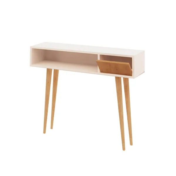 Hanah Home Konzolový stolík Kiogi 100 cm biely/hnedý