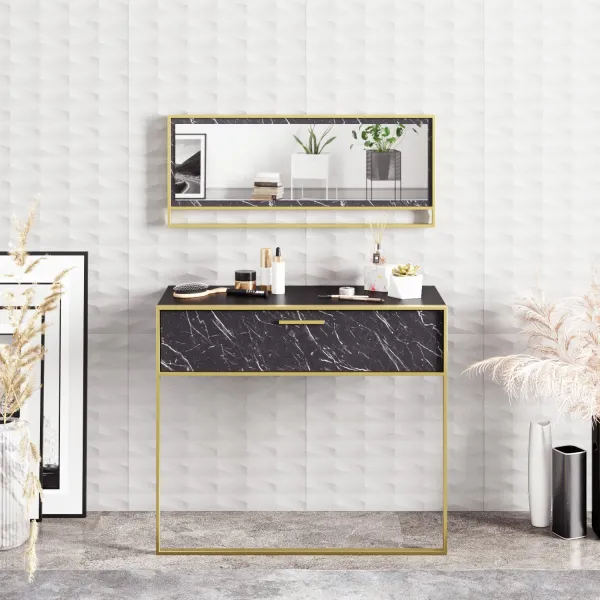 Dekoratívny stôl Polka Aynali Black