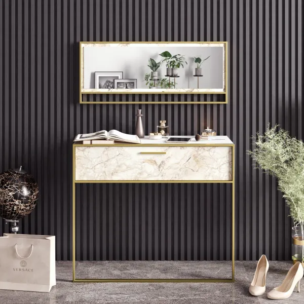 Dekoratívny stôl Polka Aynali White