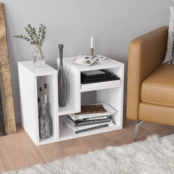 Kalune Design Odkladací stolík Abies biely