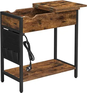 SONGMICS Odkladací stolík Vasagle Laurin s portami USB hnedý