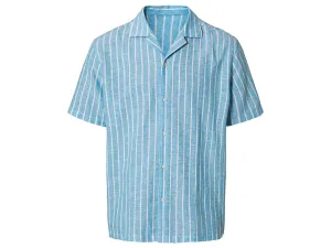 Livergy® Pánska košeľa s krátkym rukávom „Regular fit“ (L (41/42), pruhy/modrá/biela)