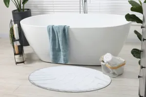 Kúpeľňový koberček SUPREME WAVES vlny, biely kruh