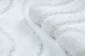 Kúpeľňový koberček SUPREME WAVES vlny, biely kruh