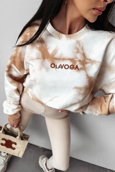 Olavoga Colm unisex sveter Farba: Bielo - hnedá, Konfekčná veľkosť: one-sized