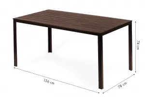 Záhradný cateringový stôl 156 x 78 cm hnedý