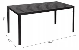 Cateringový záhradný stôl 156 x 78 cm čierny