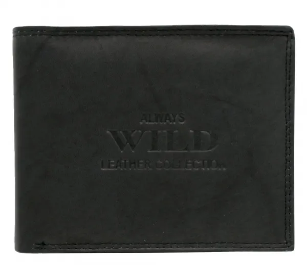Trendy čierna kožená peňaženka pre pánov