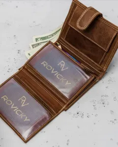 Hnedá kožená peňaženka na výšku