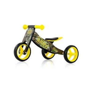 Detské multifunkčné odrážadlo bicykel 2v1 Milly Mally JAKE Army