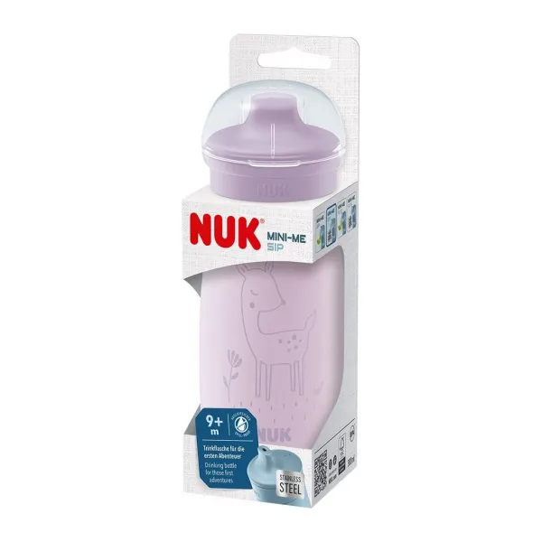 Detská fľaša NUK Mini-Me Sip nerez 300 ml (9+ m.) purple