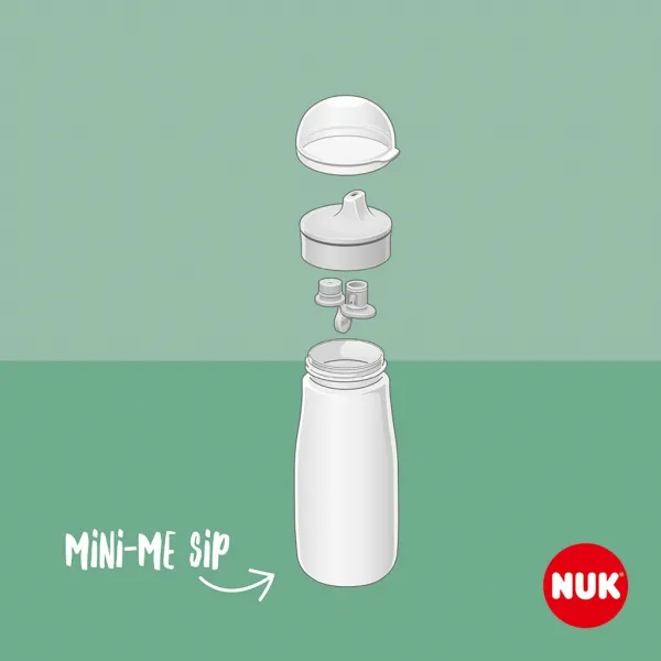 Detská fľaša NUK Mini-Me Sip nerez 300 ml (9+ m.) purple
