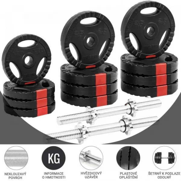 Gorilla Sports Súprava jednoručných činiek, 30 kg