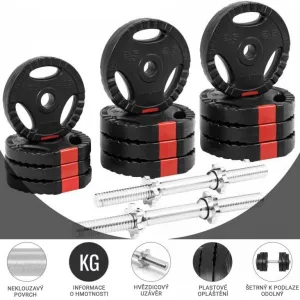 Gorilla Sports Súprava jednoručných činiek, 30 kg