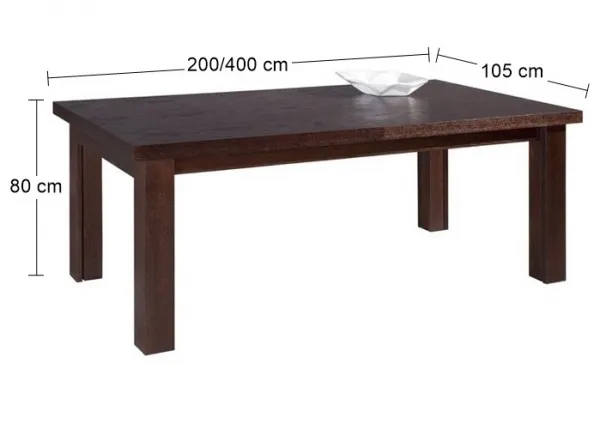 PYKA Kuba II 200/400 rozkladací jedálenský stôl drevo D16