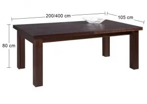 PYKA Kuba II 200/400 rozkladací jedálenský stôl drevo D16