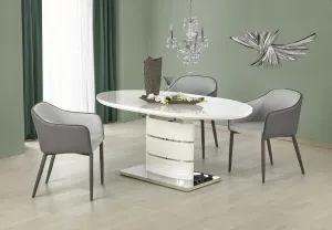 HALMAR Aspen rozkladací jedálenský stôl biely lesk