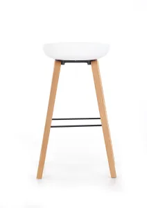 HALMAR H-86 barová stolička biela / sivá