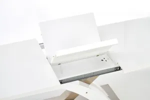 HALMAR Sandor rozkladací jedálenský stôl biely lesk