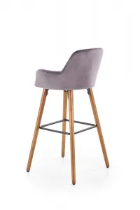 HALMAR H-93 barová stolička tmavosivá / orech