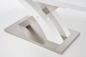 HALMAR Sandor rozkladací jedálenský stôl biely lesk