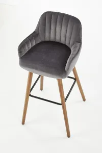 HALMAR H-93 barová stolička tmavosivá / orech