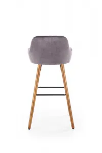 HALMAR H-93 barová stolička tmavosivá / orech