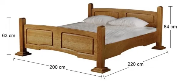 PYKA Kinga 180 rustikálny posteľový rám drevo D3