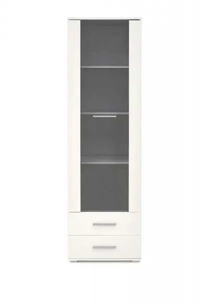 HALMAR Lima W1 vitrína biela / biely lesk