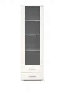 HALMAR Lima W1 vitrína biela / biely lesk