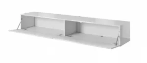CAMA MEBLE Slide 200 tv stolík na stenu biela / biely lesk