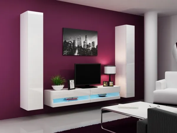 CAMA MEBLE Vigo 180 skrinka na stenu biela / biely lesk