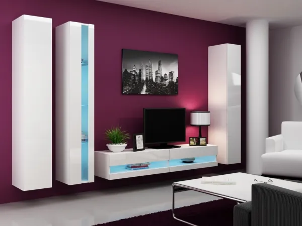 CAMA MEBLE Vigo 180 skrinka na stenu biela / biely lesk