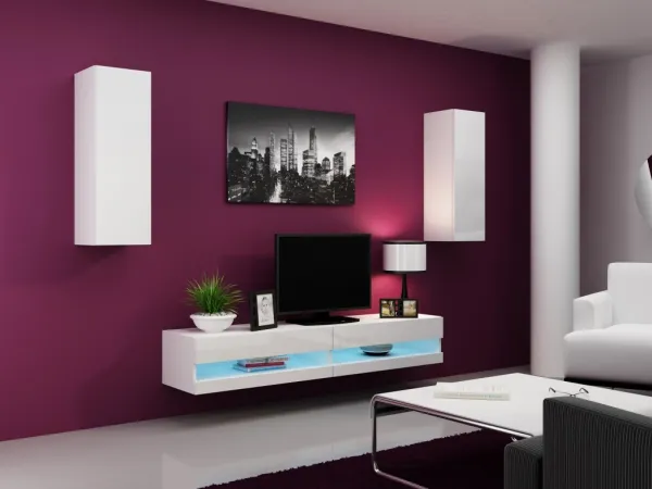 CAMA MEBLE Vigo 90 skrinka na stenu biela / sivý lesk