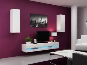 CAMA MEBLE Vigo 90 skrinka na stenu biela / sivý lesk