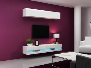 CAMA MEBLE Vigo 90 skrinka na stenu biela / sivý lesk