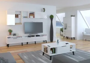 MEBLOCROSS Sven SVN-06 konferenčný stolík biela / biely lesk